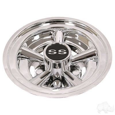 Set of 4 Wheel Cover, 8" SS Chrome