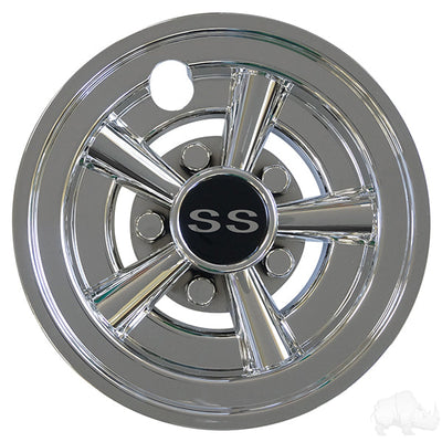 Set of 4 Wheel Cover, 8" SS Chrome