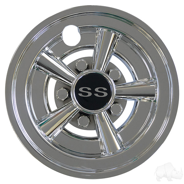 Set of 4 Wheel Cover, 8" SS Chrome