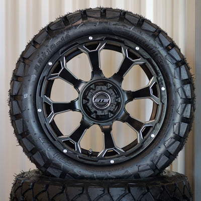 14" Raven Matte Grey with 22" Timberwolf A/T (SET OF 4)