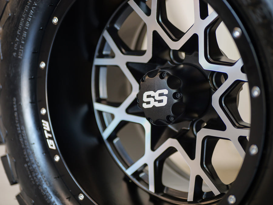 12" GTW Vortex Matte/Silver with 22" Timberwolf A/T (Set of 4)