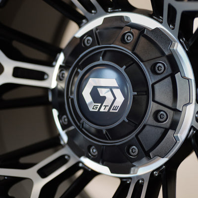 12” GTW Stellar Machined/Black with 22" Timberwolf A/T (Set of 4)