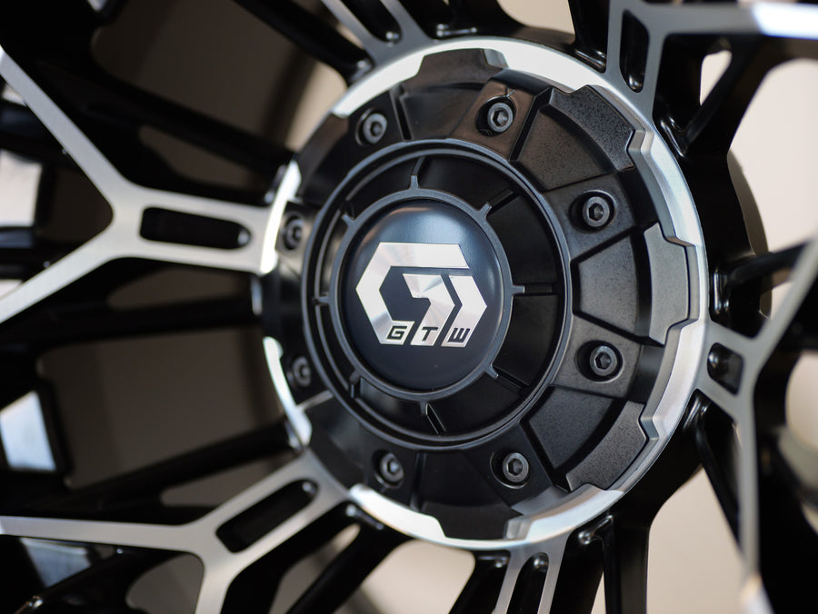 12” GTW Stellar Machined/Black with 22" Timberwolf A/T (Set of 4)