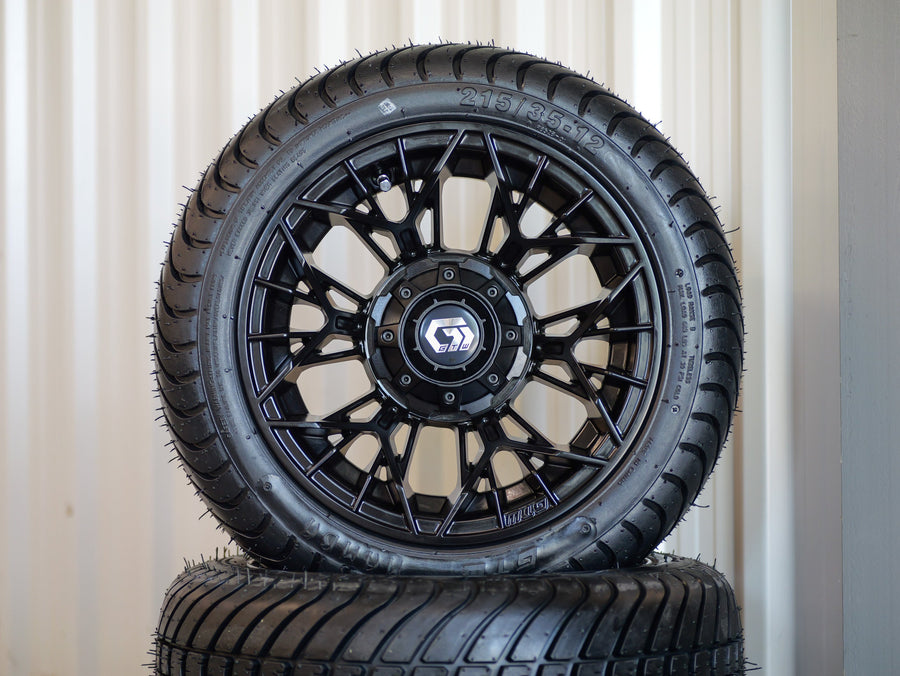 12” GTW Stellar Matte Black with Mamba Low-Profile (SET OF 4)