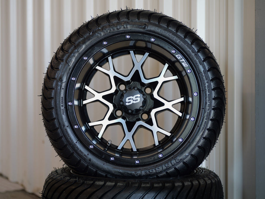 12" GTW Vortex Matte/Silver with Mamba Low-Profile (SET OF 4)