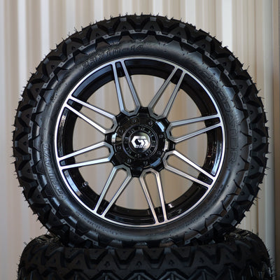 14" Stealth Machined/Black with 23" Predator (SET OF 4)