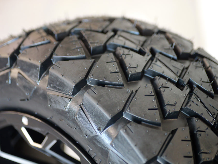 14" Raven Matte Grey with 22" Timberwolf A/T (SET OF 4)
