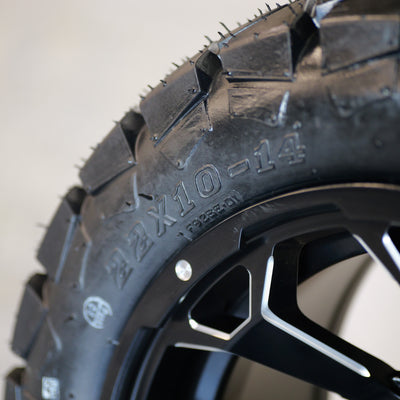 14" Raven Matte Grey with 22" Timberwolf A/T (SET OF 4)
