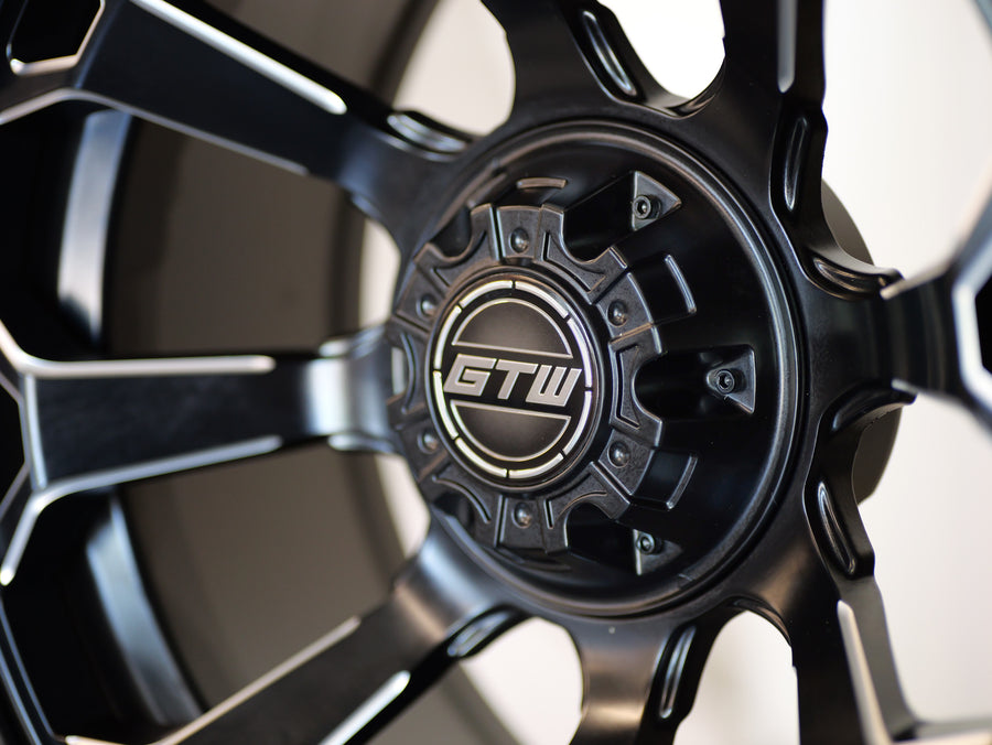 14" Raven Matte Grey with 22" Timberwolf A/T (SET OF 4)