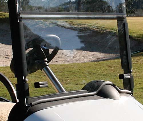 EZGO RXV Windshield, Winged, Tinted, 1/4", Rubber Trim
