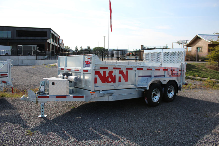 2026 N & N 7x12 Galvanized Dump Trailer with Combo Gate