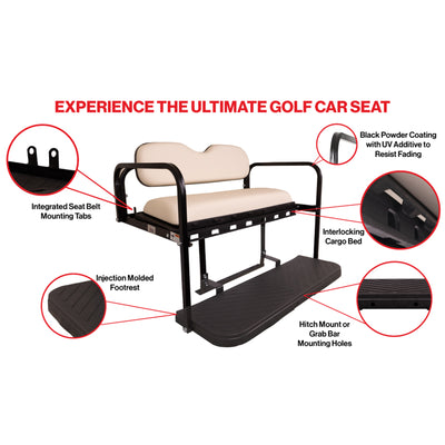 GTW® MACH3 Rear Flip Seat for Club Car Precedent - Buff