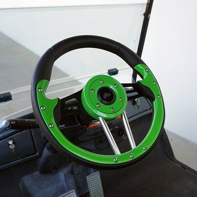 Aviator 4 Lime Green Grip/Black Spokes Steering Wheel