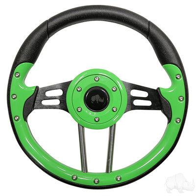 Aviator 4 Lime Green Grip/Black Spokes Steering Wheel