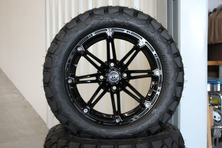 14" GTW Element Black with 22" Timberwolf A/T (Set of 4)