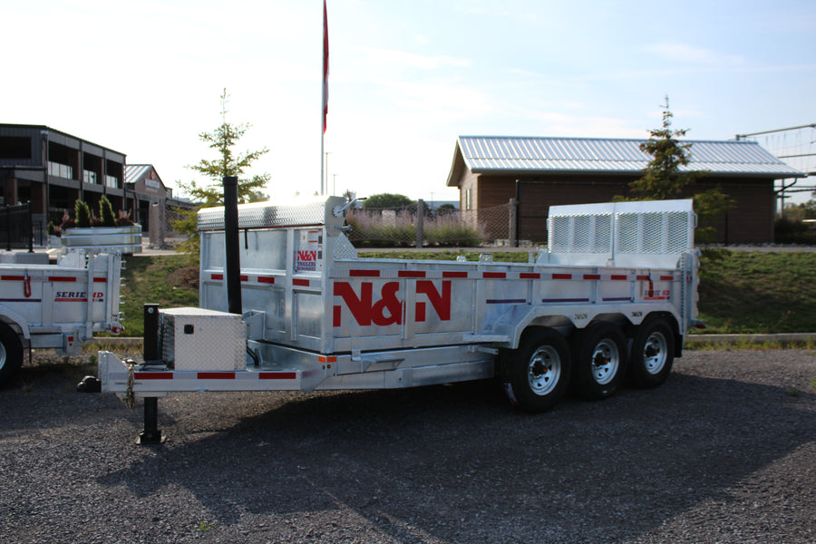 2026 N & N 7x16 Galvanized Dump Trailer with Combo Gate