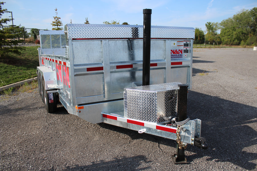 2026 N & N 7x16 Galvanized Dump Trailer with Combo Gate