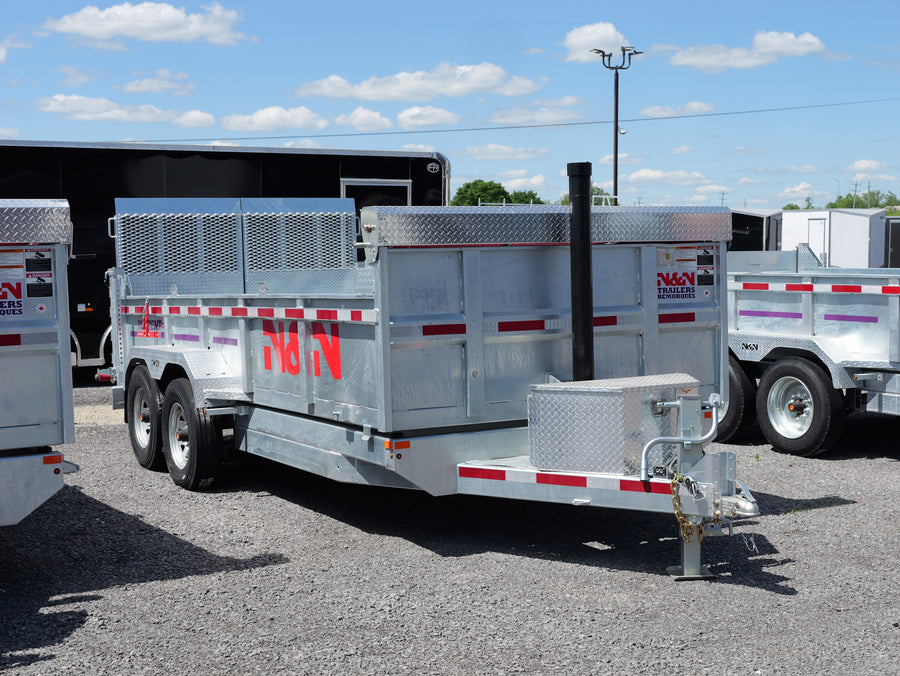 2026 N & N 7x16 HD Dump Trailer with Combo-Gate