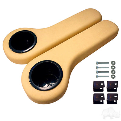 Rear Seat Kit Arm Rest Set with Cup Holder, Buff