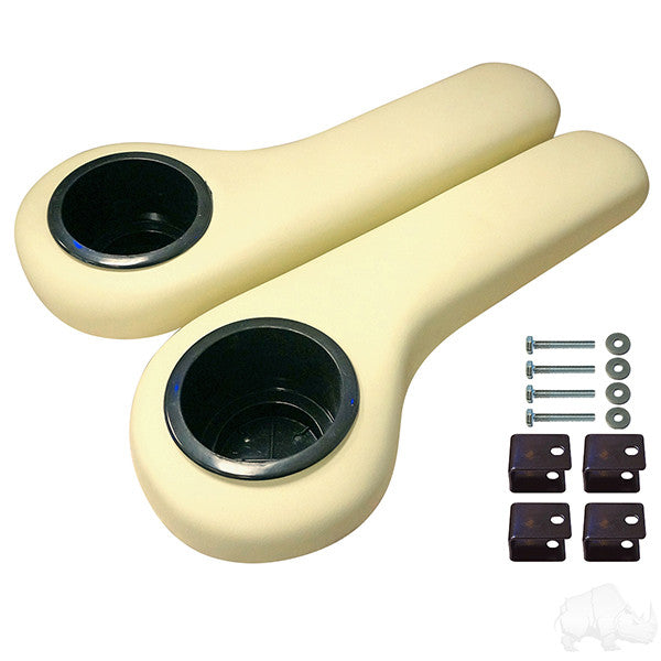 Rear Seat Kit Arm Rest Set with Cup Holder, Ivory