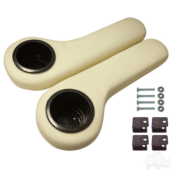 Rear Seat Kit Arm Rest Set with Cup Holder, Oyster