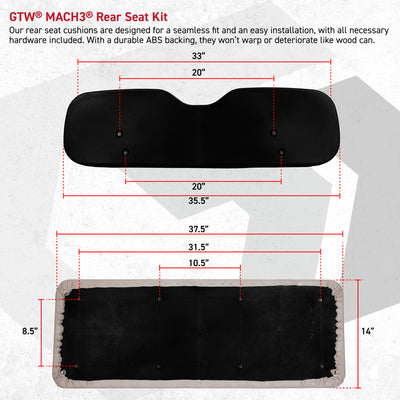 GTW® MACH3 Rear Flip Seat for Yamaha G29-Drive - Stone Beige (Years 2007-16)