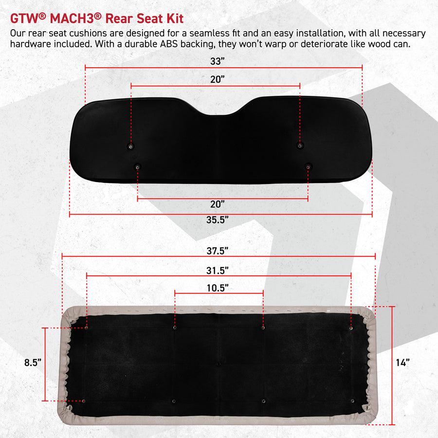 GTW® MACH3 Rear Flip Seat for Yamaha G29-Drive - Stone Beige (Years 2007-16)