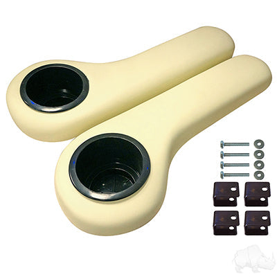 Arm Rest Set with Cup Holder, for Rear Seat Kits - Ivory